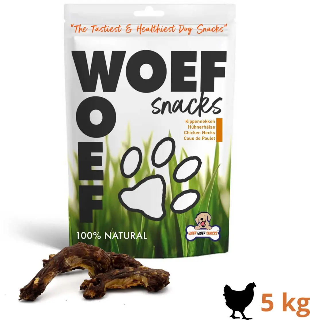 Woef Woef Snacks Kippennekken 5kg