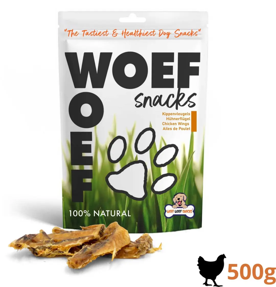 Woef Woef Snacks Kippenvleugels Hondensnacks 500g