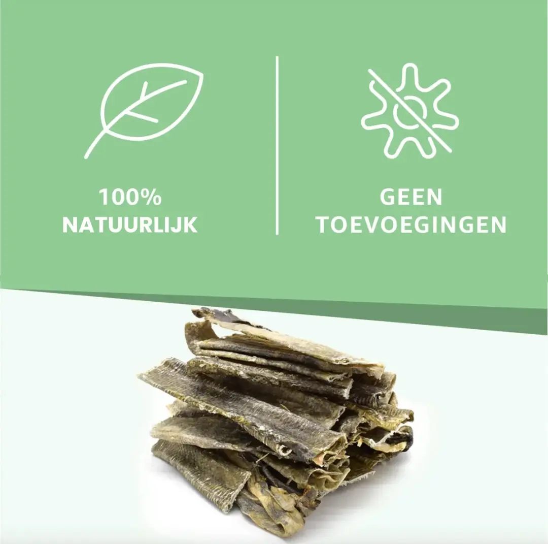 Woef Woef Snacks Kabeljauwhuid Hondensnacks 750g - 35 Stuks