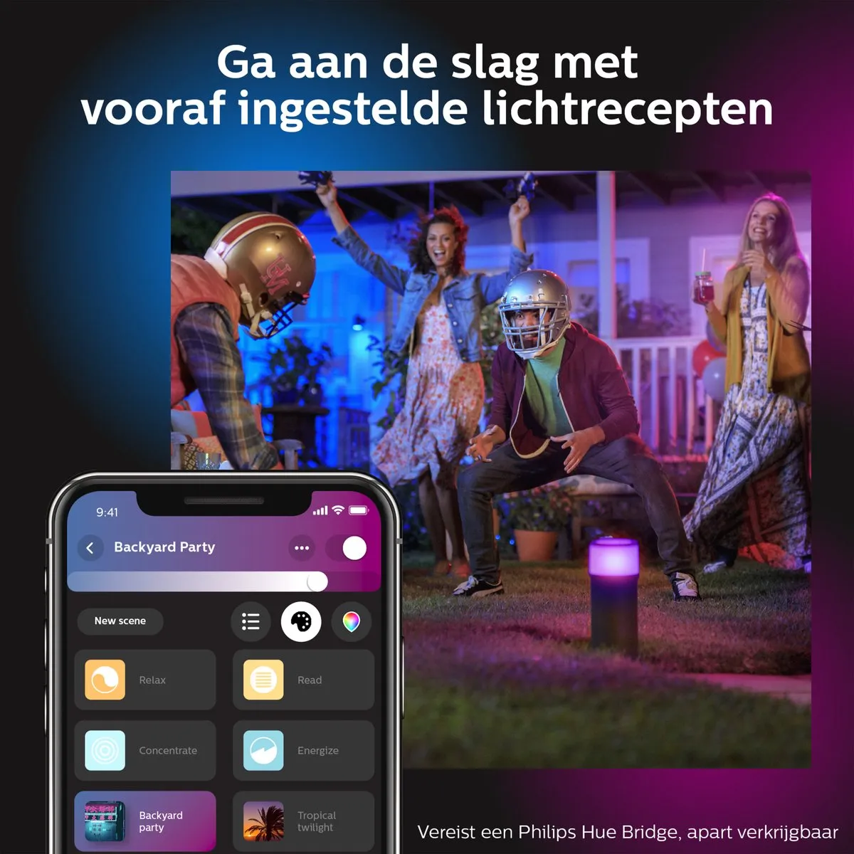 Philips Hue Calla Sokkellamp - Zwart