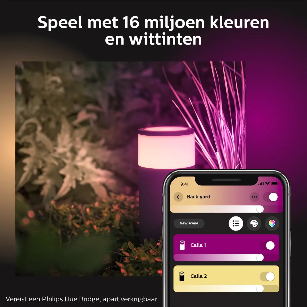 Philips Hue Calla Sokkellamp - Zwart