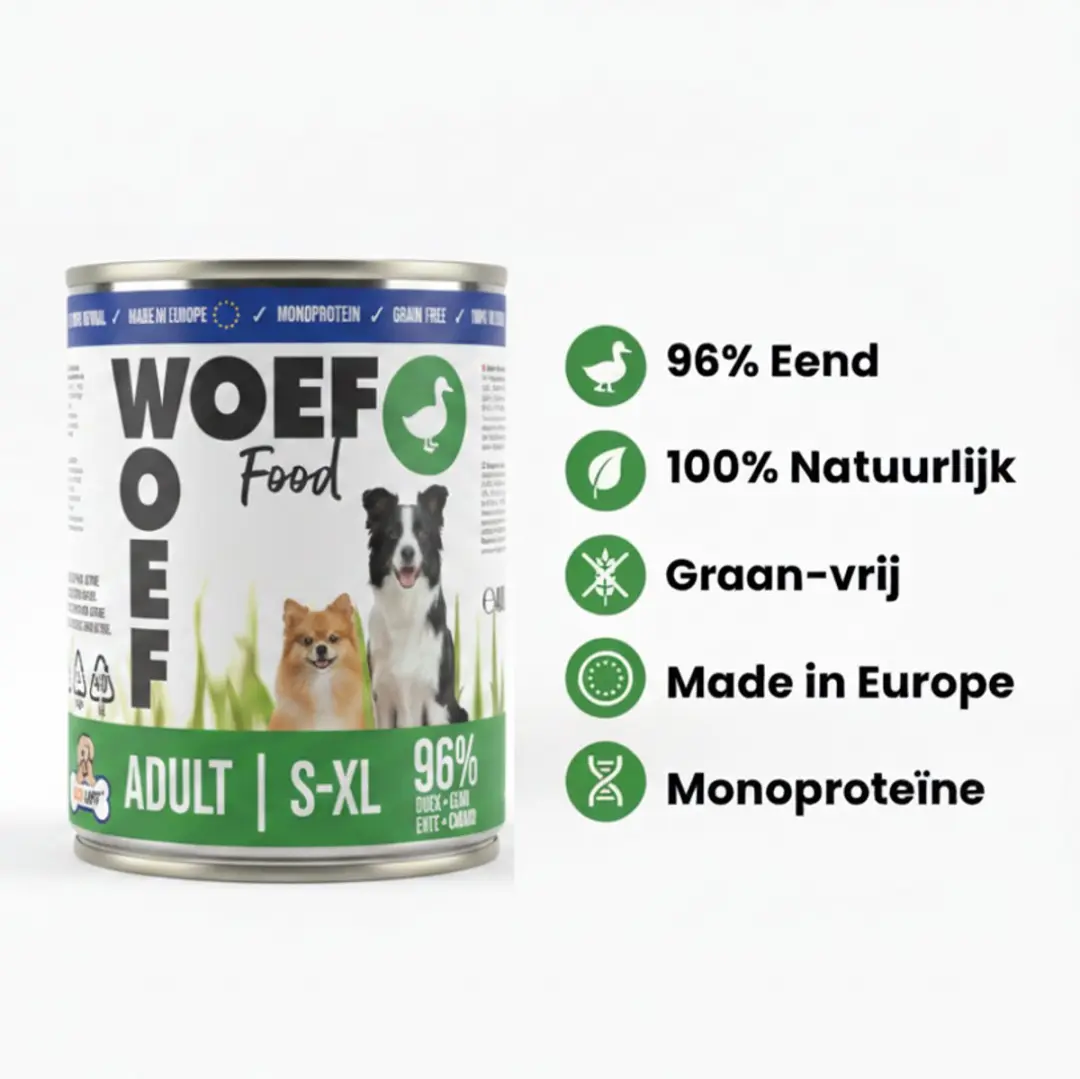 Woef Woef Snacks Natvoer Eend 9.60KG - 24 Stuks