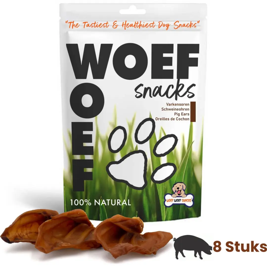 Woef Woef Snacks Varkensoren 8 Stuks