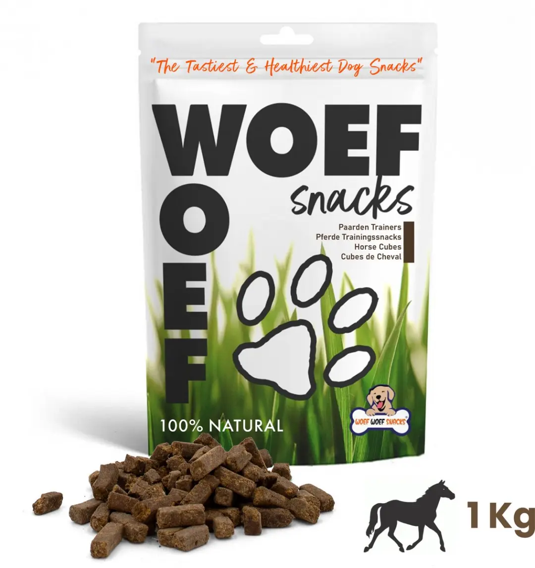 Woef Woef Snacks Paarden Trainers 1.00KG Hondensnacks