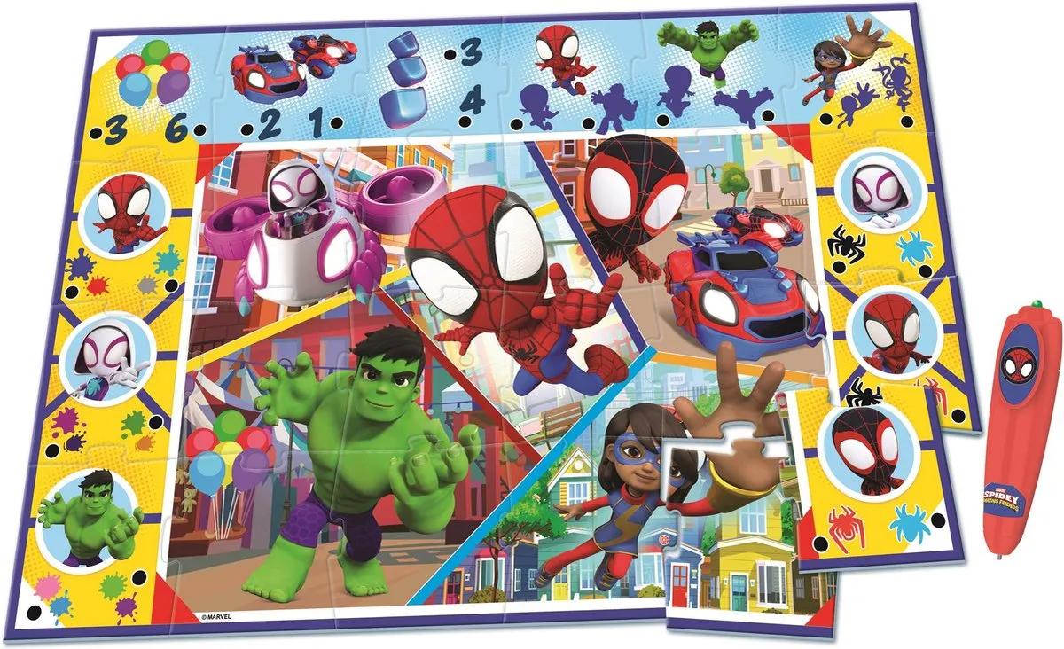 Clementoni Marvel Spidey and Friends Vloerpuzzel 24 Stuks - Interactieve Pen - 70x100cm