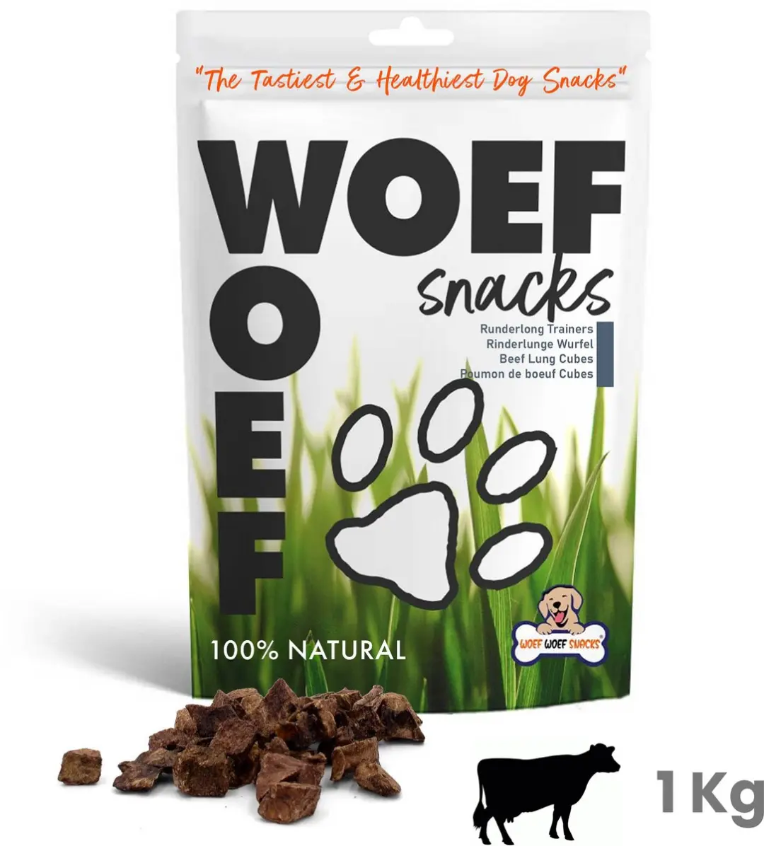 Woef Woef Snacks Runderlong Trainers 1.00KG Hondensnacks