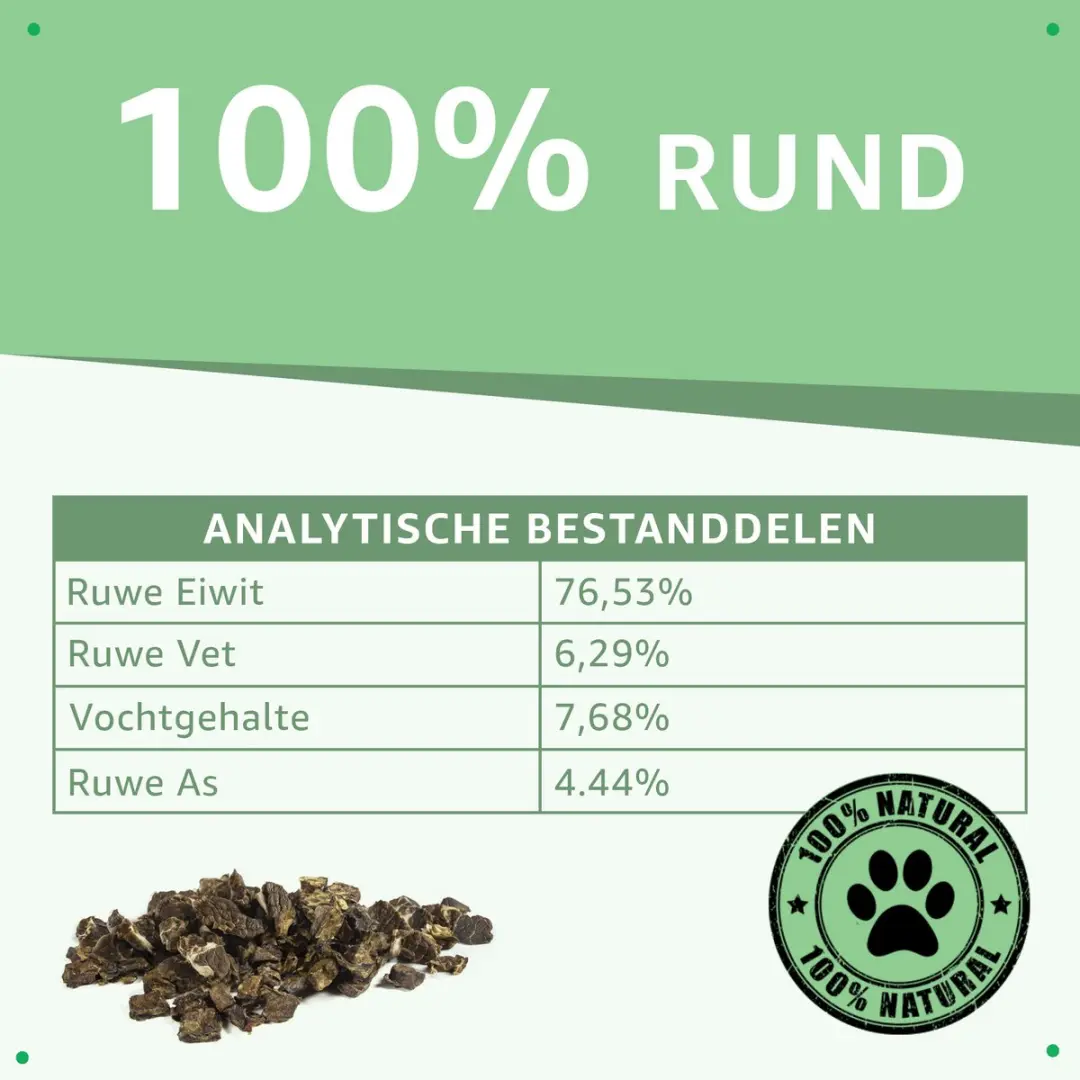 Woef Woef Snacks Runderlong Trainers 1.00KG Hondensnacks - 500 Stuks