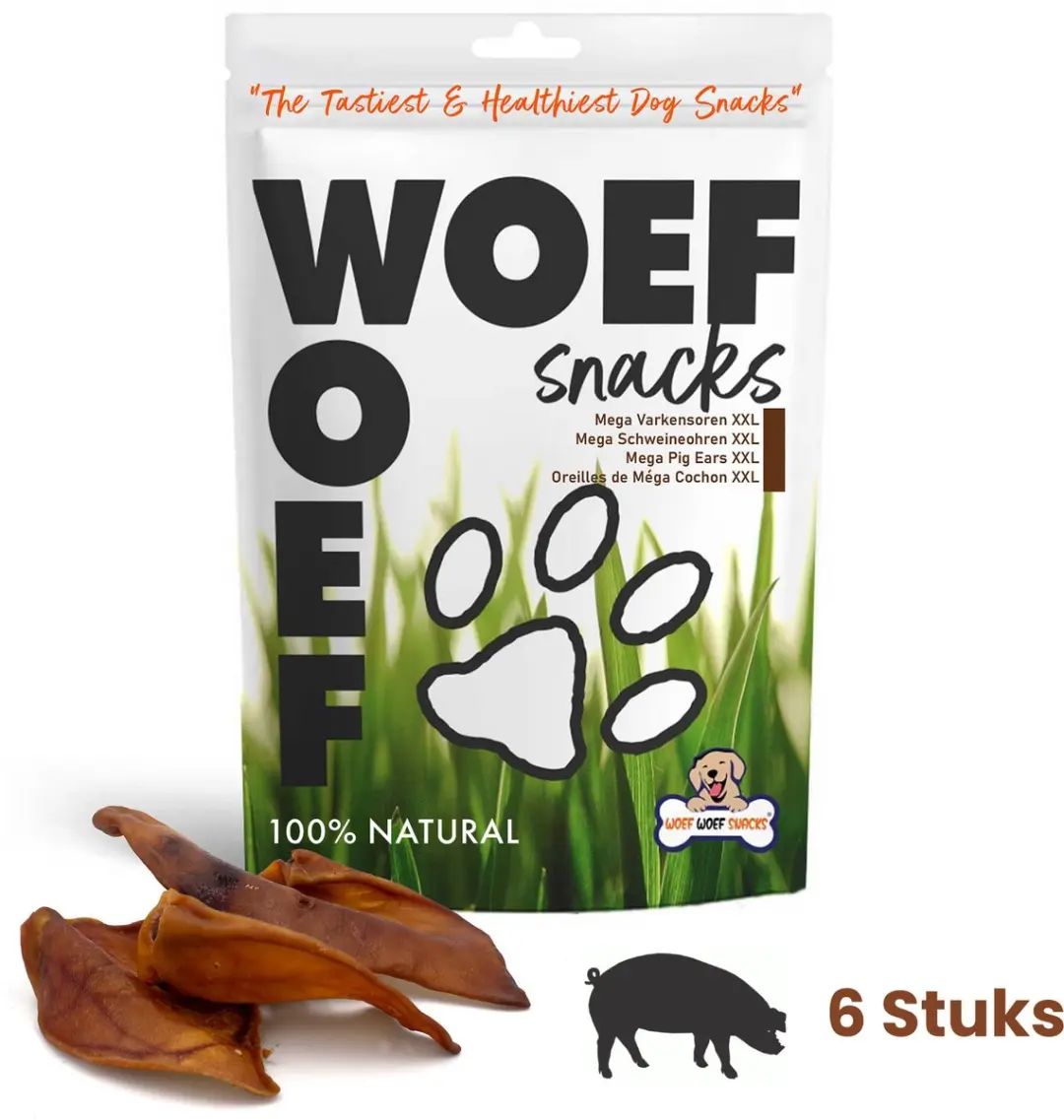 Woef Woef Snacks Varkensoren XXL Kauwsnacks