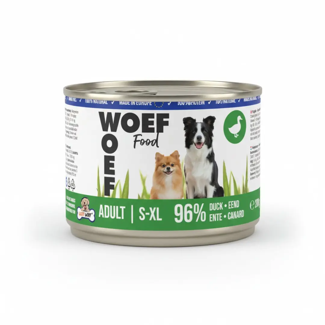 Woef Woef Snacks Natvoer Hond Eend 4.8kg