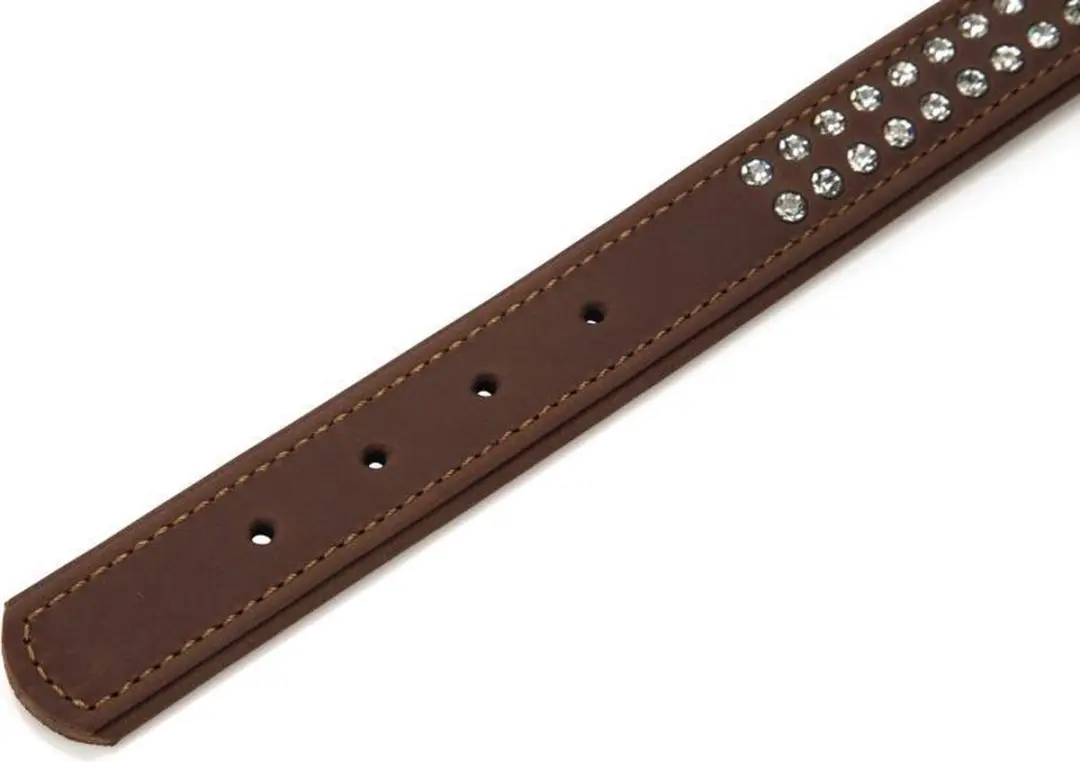 Beeztees Leren Halsband Buffalo Strass - 45cm x 24mm