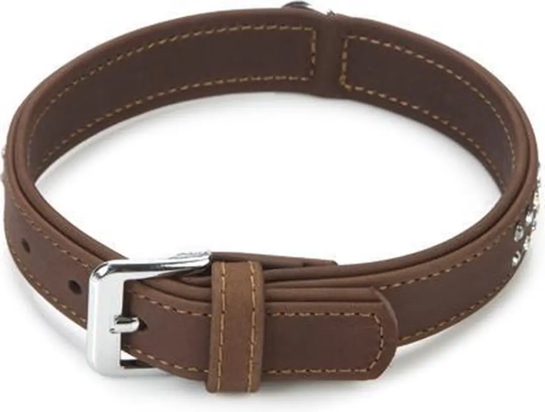 Beeztees Leren Halsband Buffalo Strass - 45cm x 24mm
