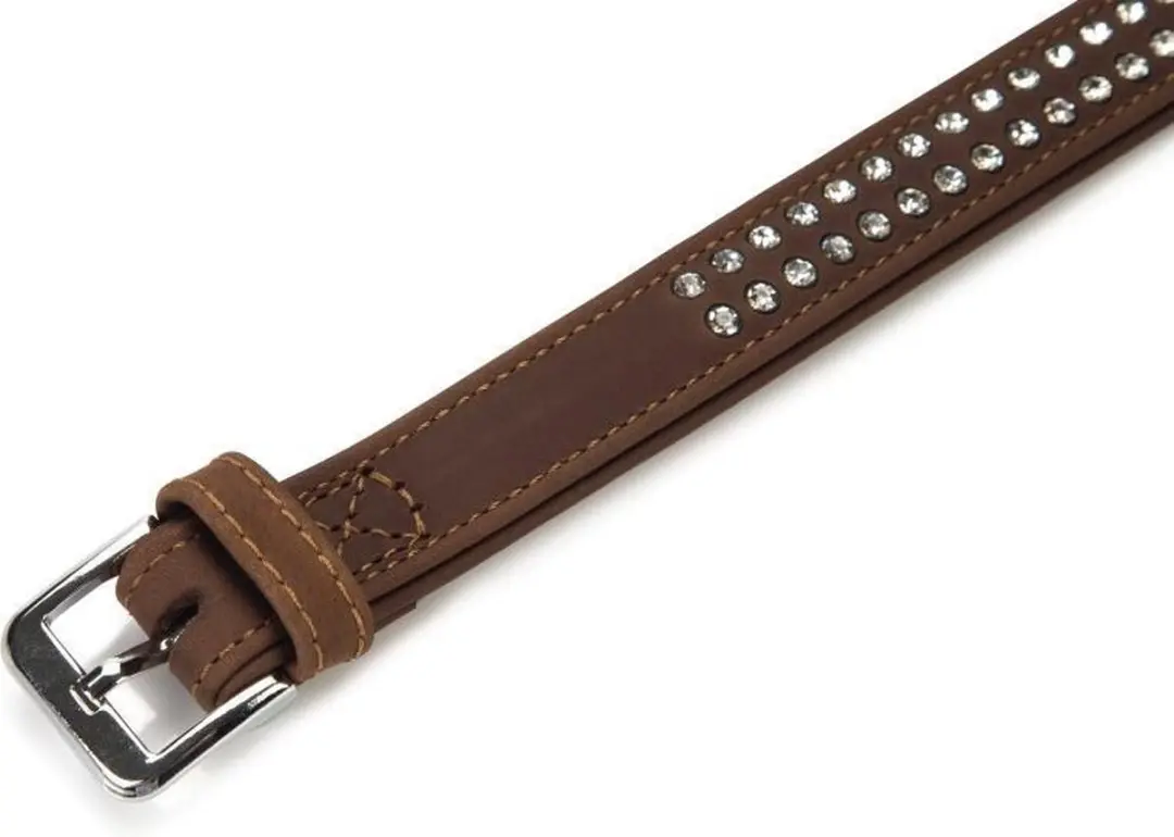 Beeztees Leren Halsband Buffalo Strass - 45cm x 24mm
