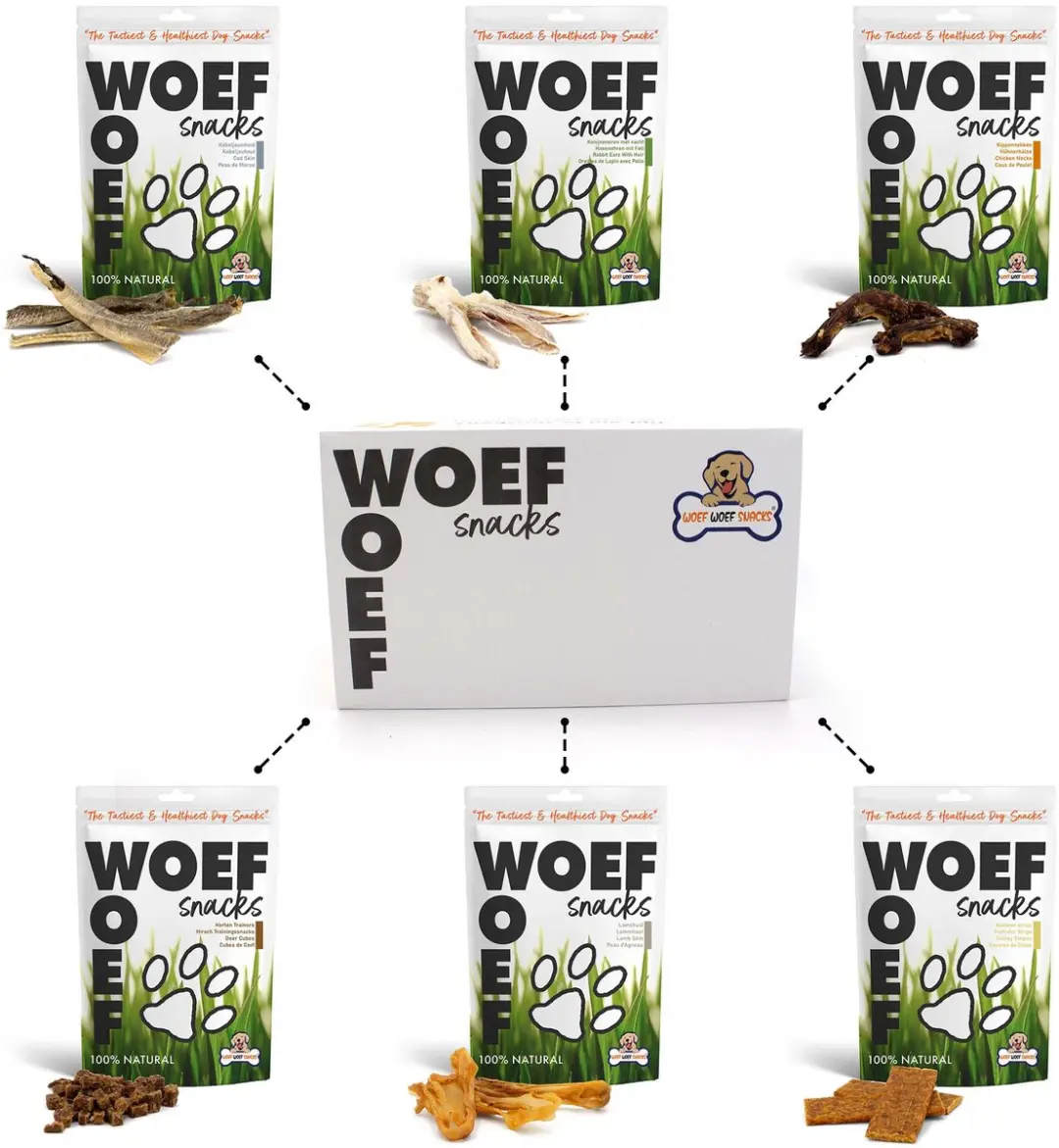 Woef Woef Snacks Kauwsnacks 1kg - 6 Stuks