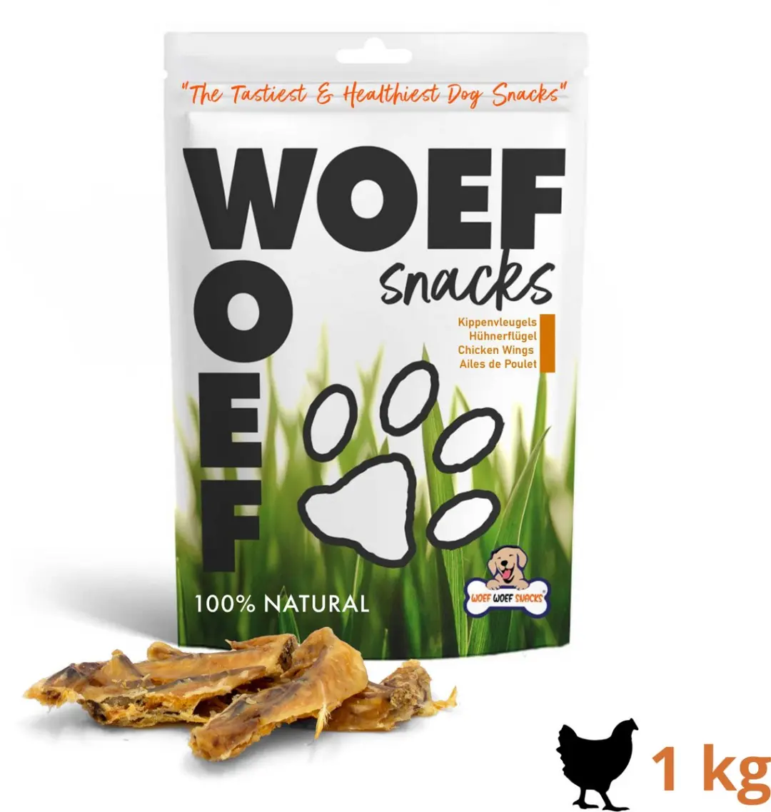 Woef Woef Snacks Kippenvleugels Hondensnacks 1.0kg