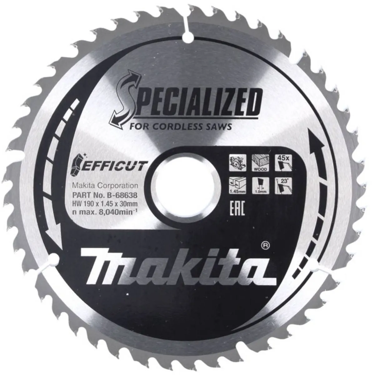 Makita B-68638 Cirkelzaagblad Hout 190mm - 45T