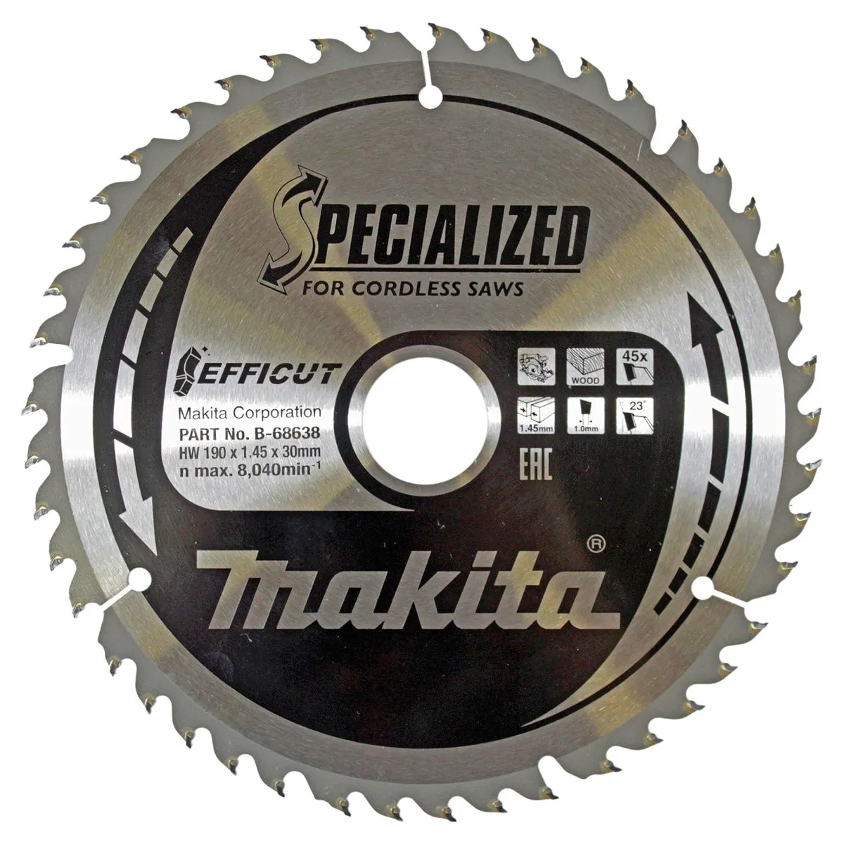 Makita B-68638 Cirkelzaagblad Hout 190mm - 45T