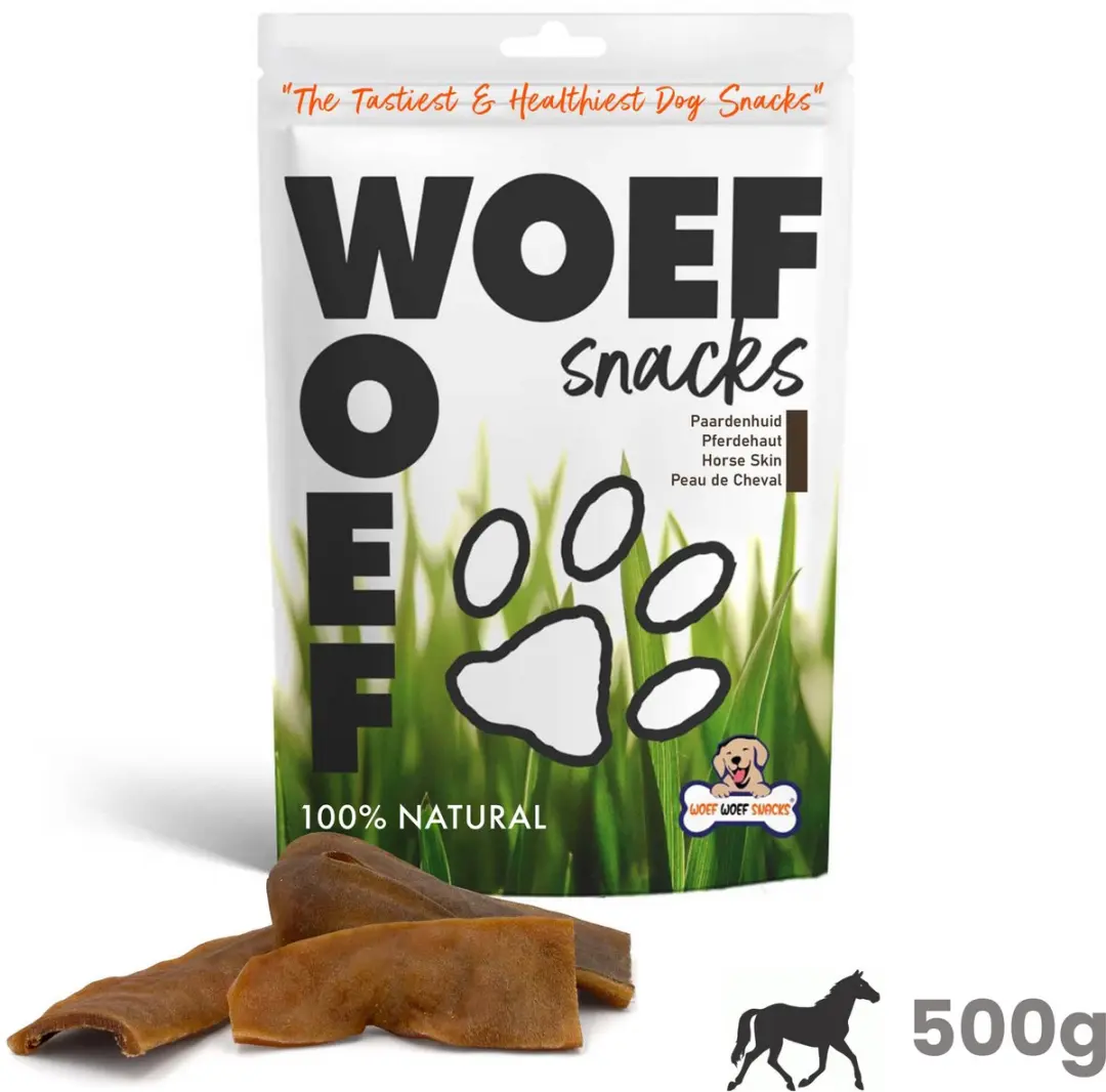 Woef Woef Snacks Paardenkophuiden Kauwsnacks 0,5kg