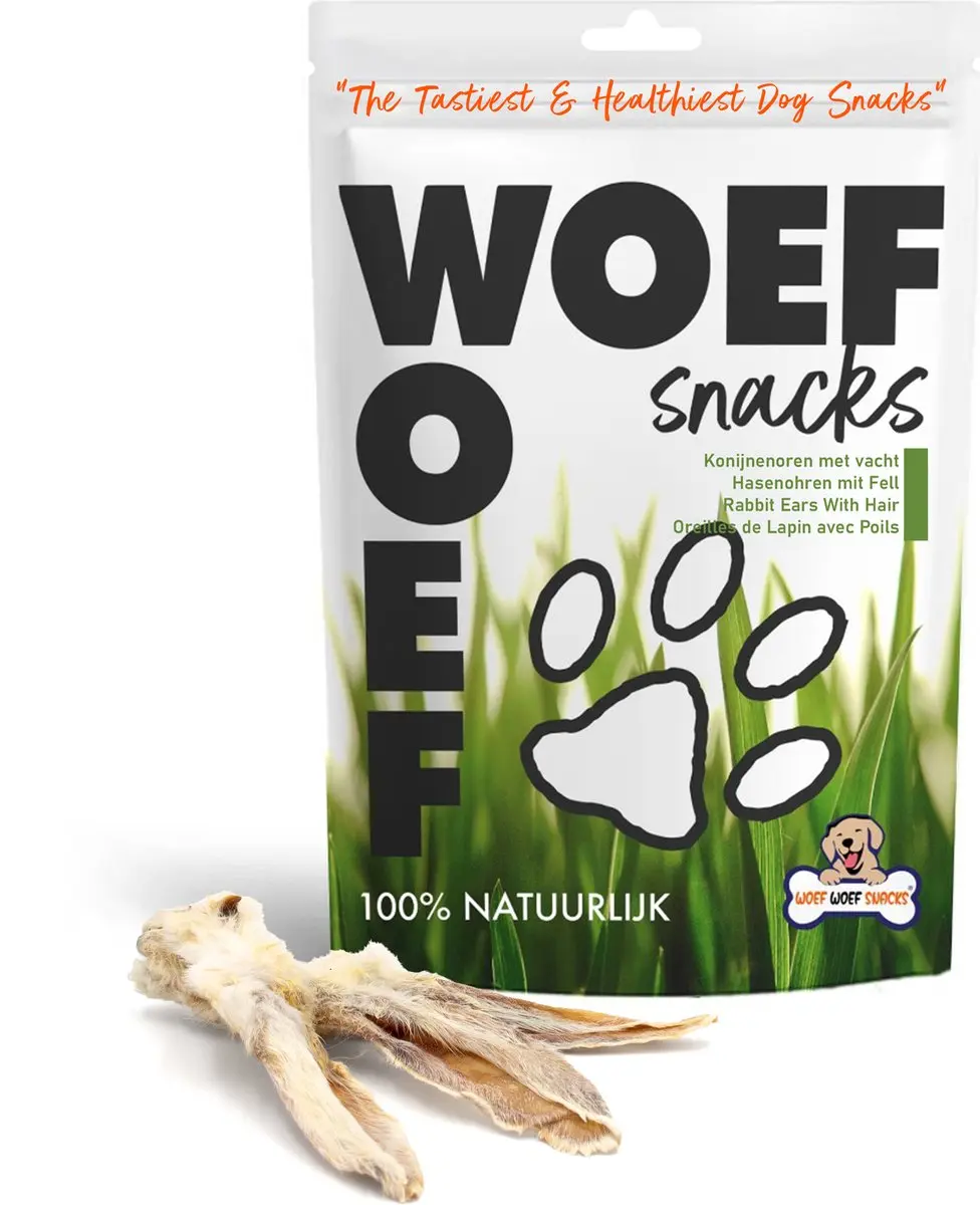 Woef Woef Snacks Konijnenoren Kauwsnacks