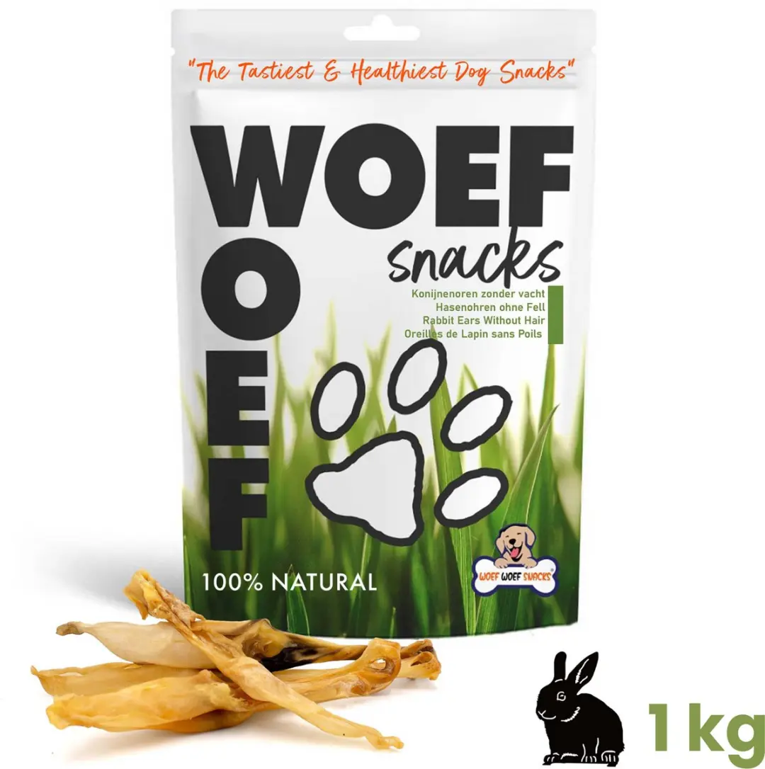 Woef Woef Snacks Konijnenoren Kauwsnacks