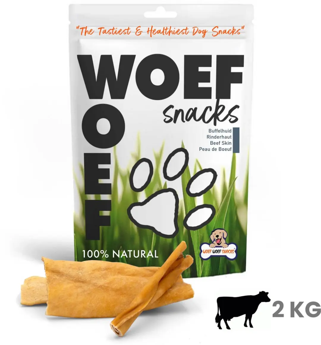 Woef Woef Snacks Runderkophuiden Kauwsnacks 2.00KG