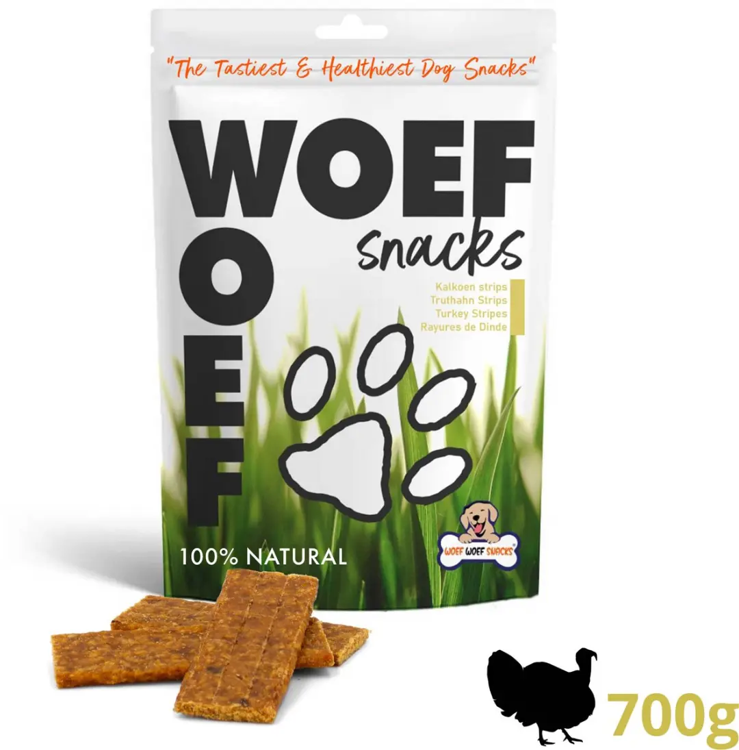Woef Woef Snacks Kalkoen Strips 700g