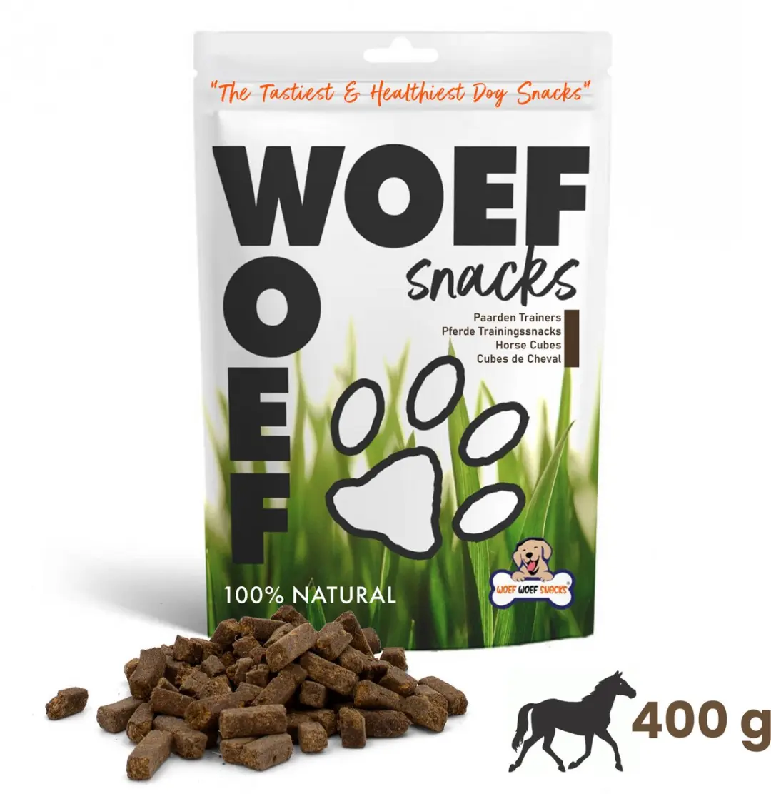 Woef Woef Snacks Paarden Trainers Hondensnacks 0.40kg