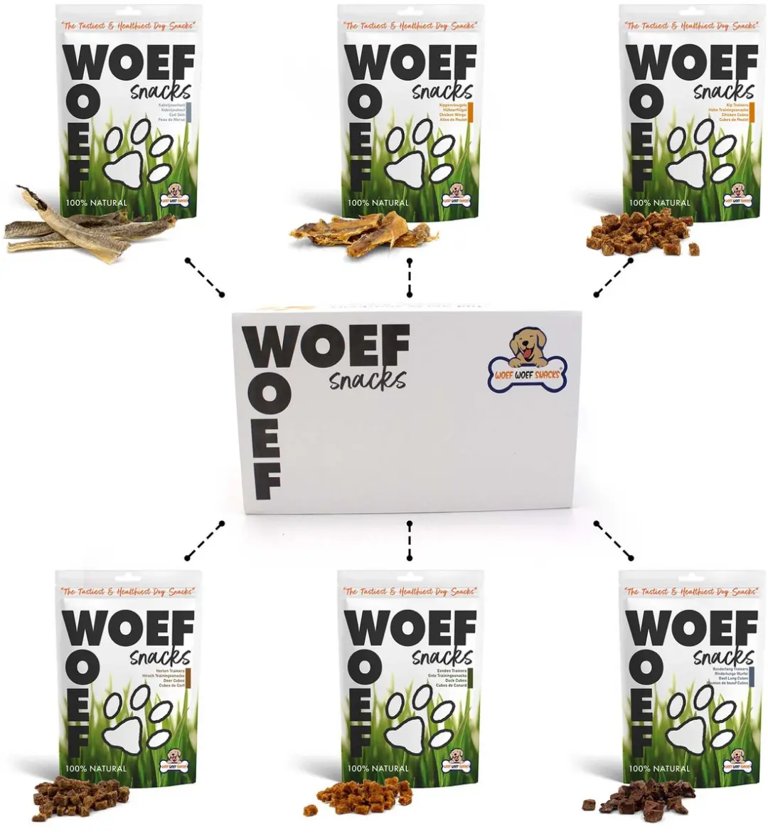 Woef Woef Snacks Puppy Box Hondensnacks 1.00KG - 6 Stuks