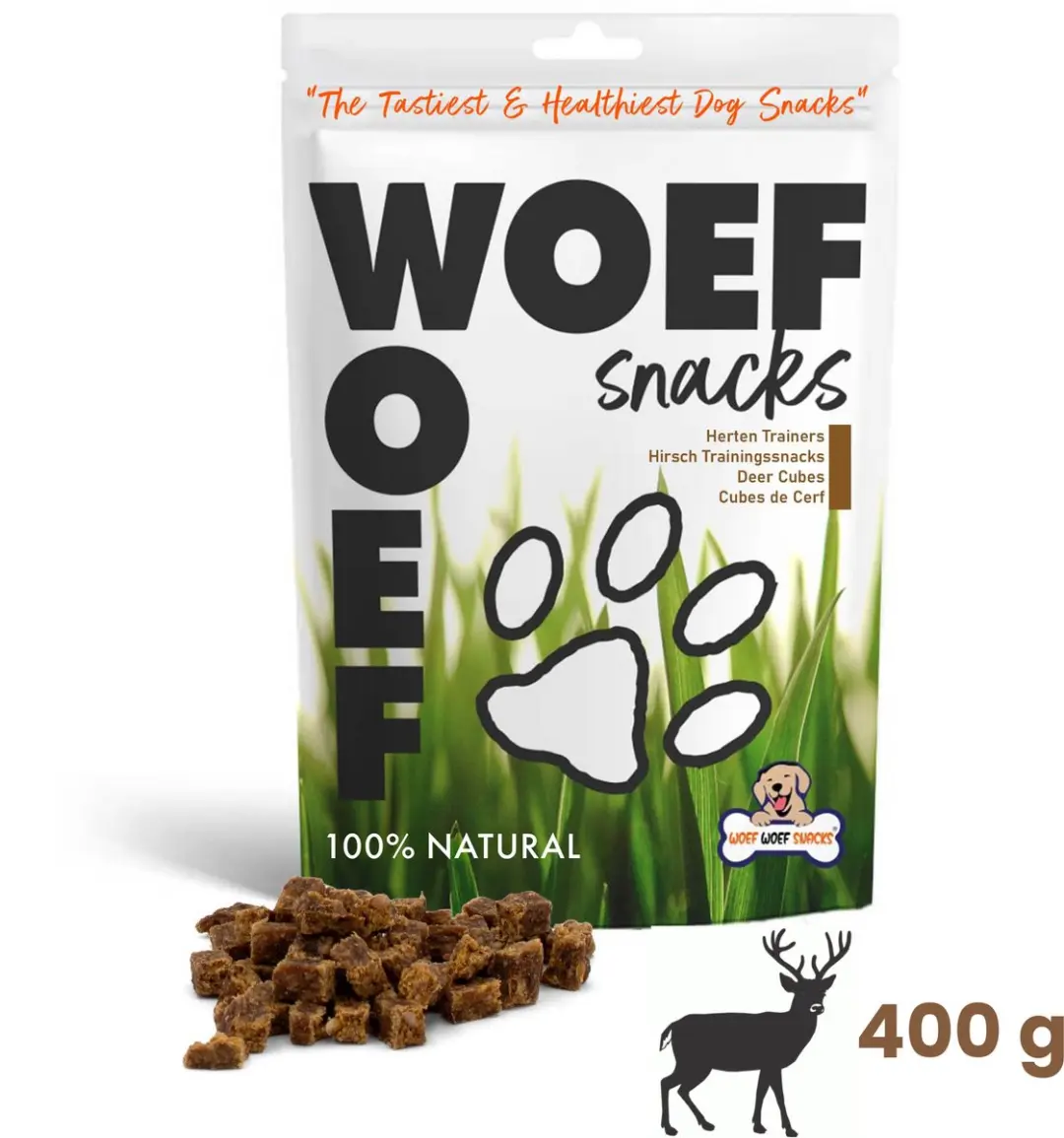 Woef Woef Snacks Herten Trainers Hondensnacks 0.40kg