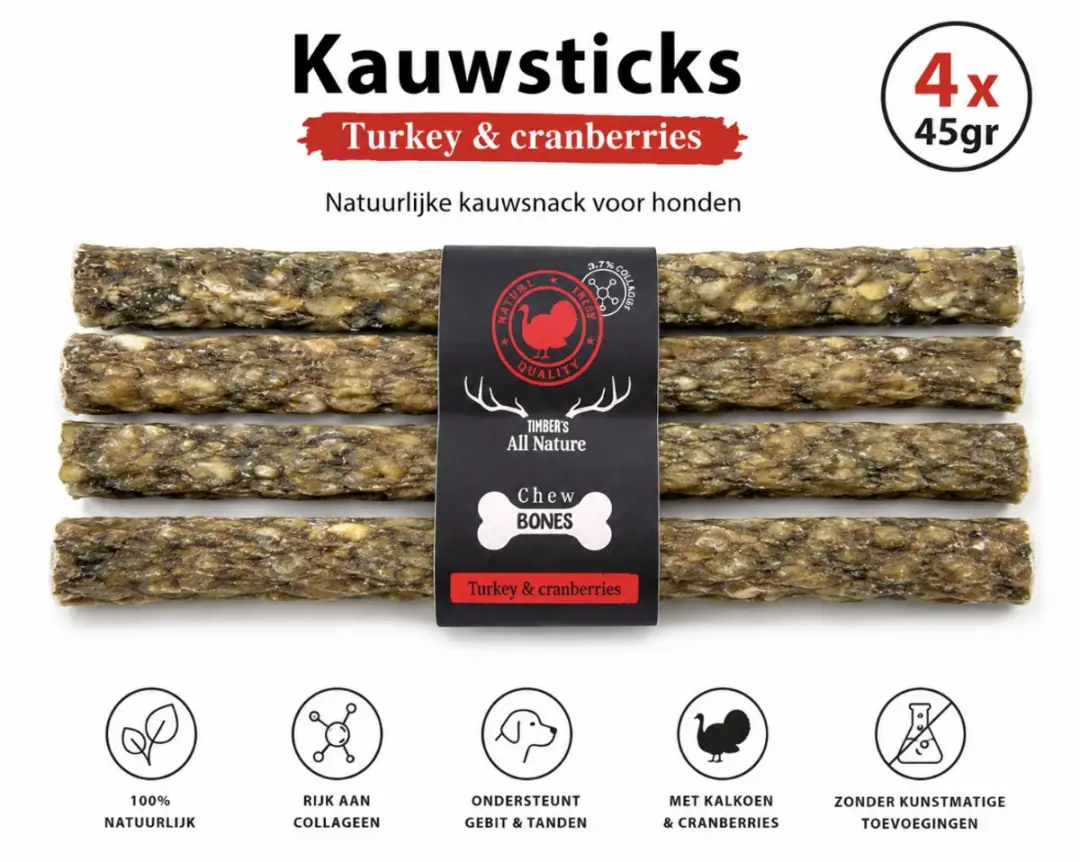 Haba Tatanka Kauwsticks Kalkoen en Cranberries