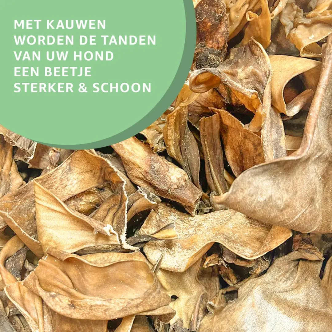 Woef Woef Snacks Lamskophuiden Kauwsnacks 1kg - 32 Stuks