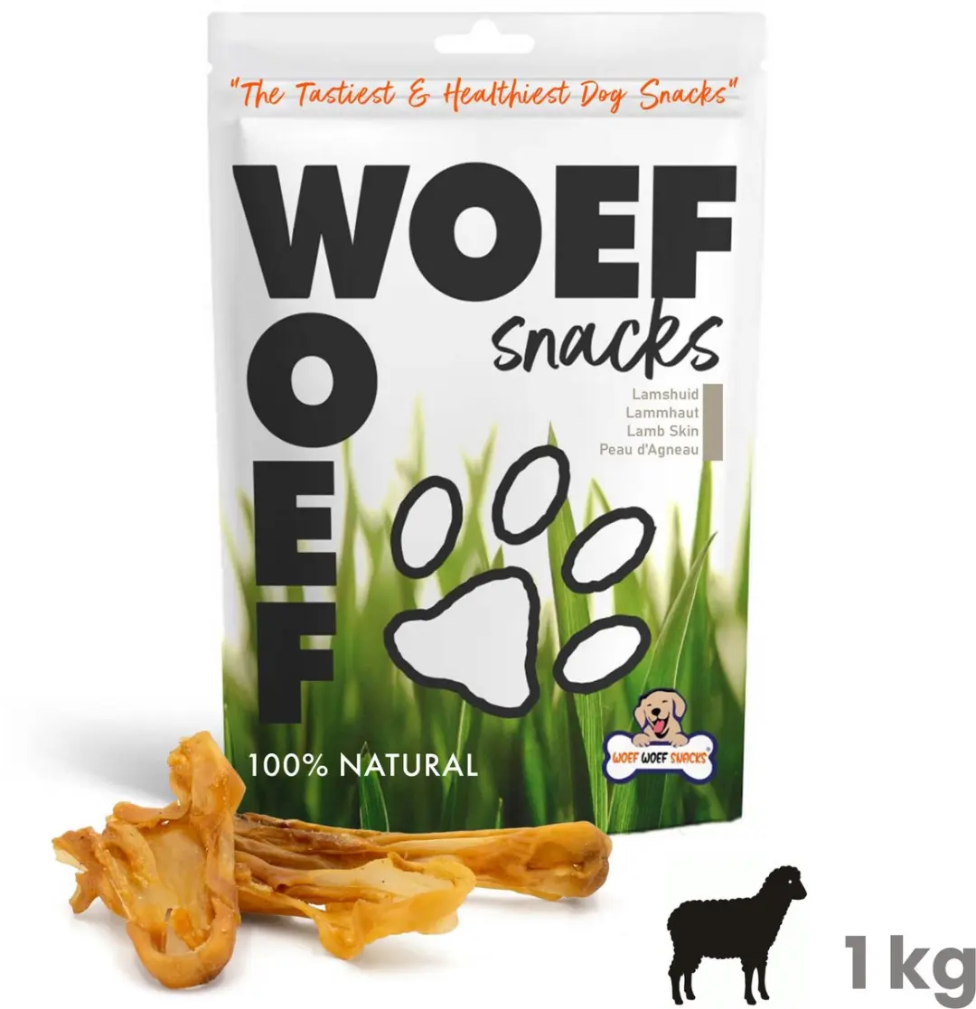 Woef Woef Snacks Lamskophuiden Kauwsnacks 1kg