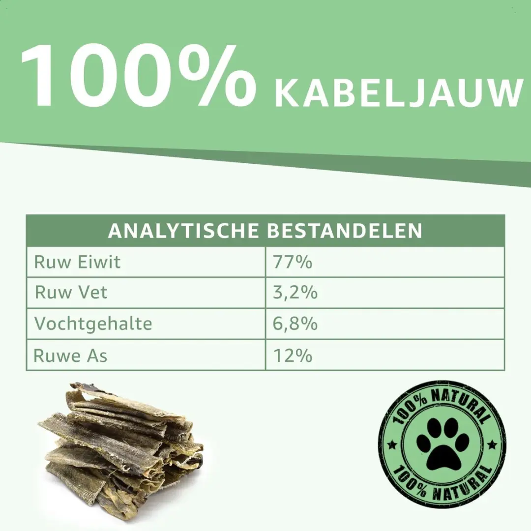 Woef Woef Snacks Kabeljauwhuid Hondensnacks 0,30kg - 15 Stuks