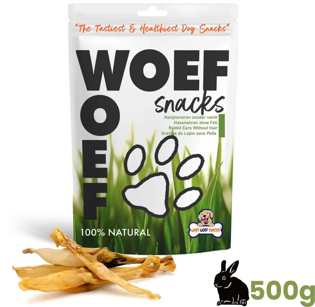 Woef Woef Snacks Konijnenoren Kauwsnacks