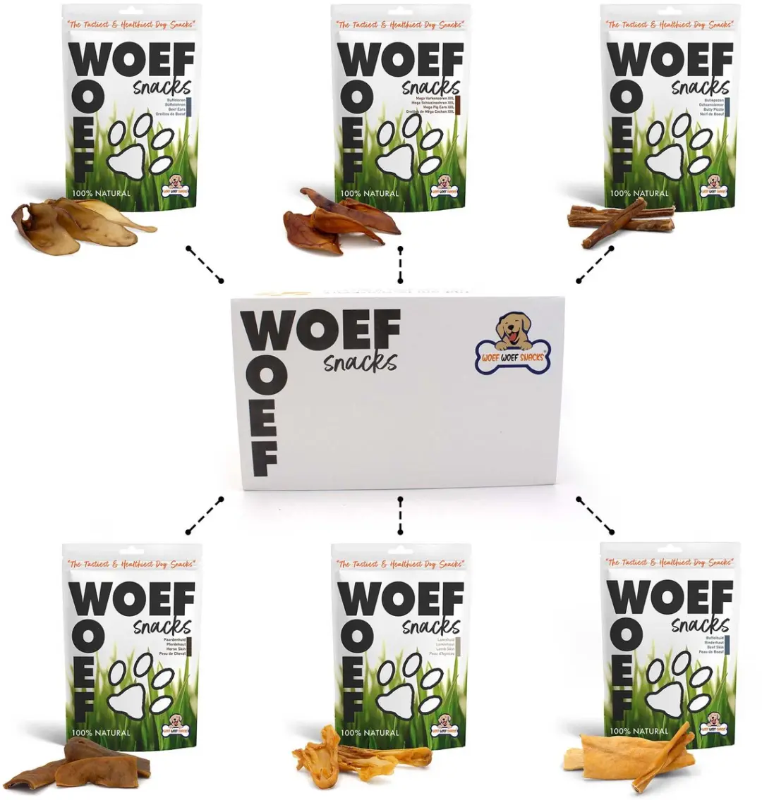 Woef Woef Snacks Kauwsnackbox 2.0kg - 6 Stuks