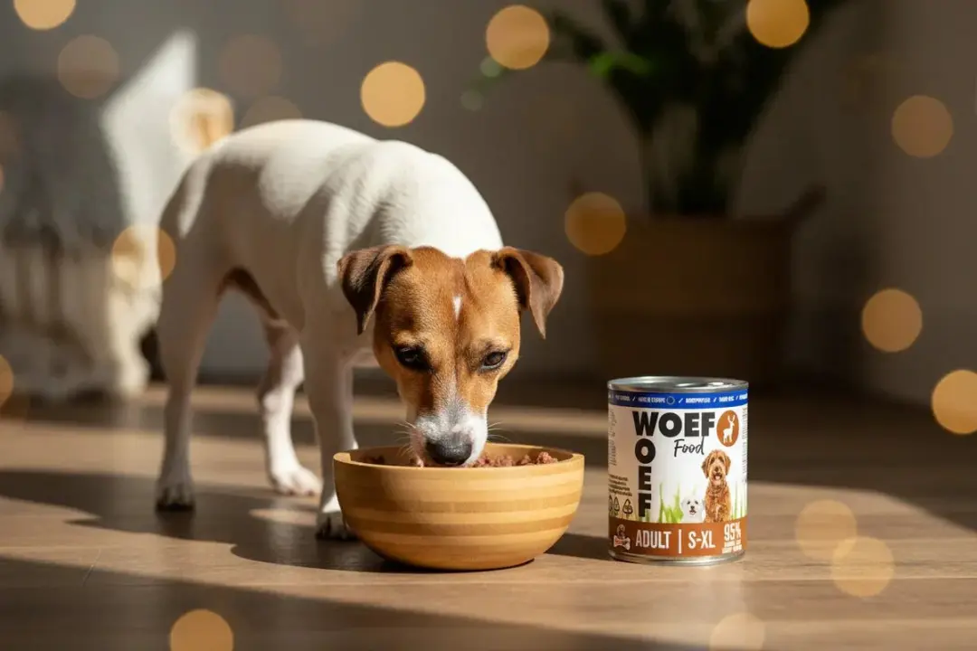 Woef Woef Adult Natvoer Hond Hert - 6x200g Hypoallergeen Graanvrij