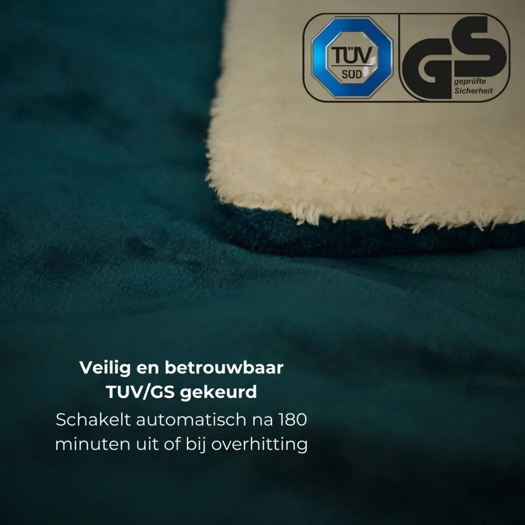 Luvevo Elektrische Deken 1 Persoons 120W - 160x120cm - Marineblauw