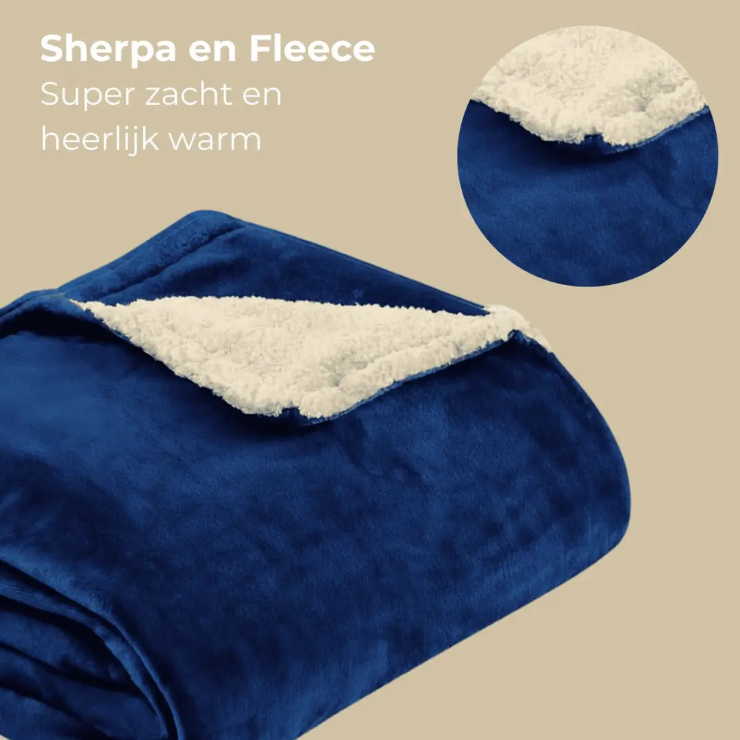 Luvevo Elektrische Deken 1 Persoons 120W - 160x120cm - Marineblauw