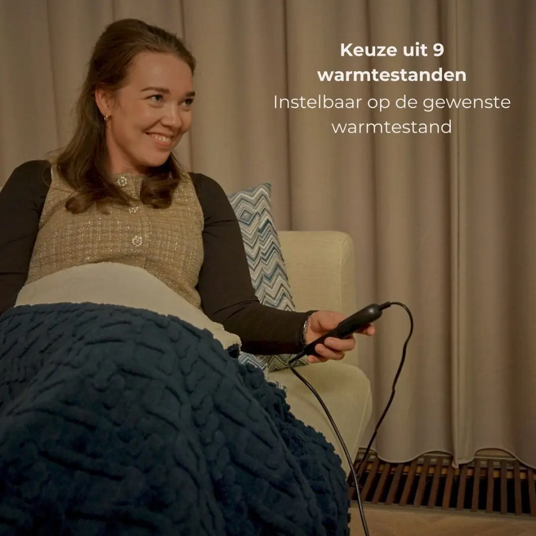 Luvevo Elektrische Deken 160W 180x130cm - Donkerblauw - 9 standen