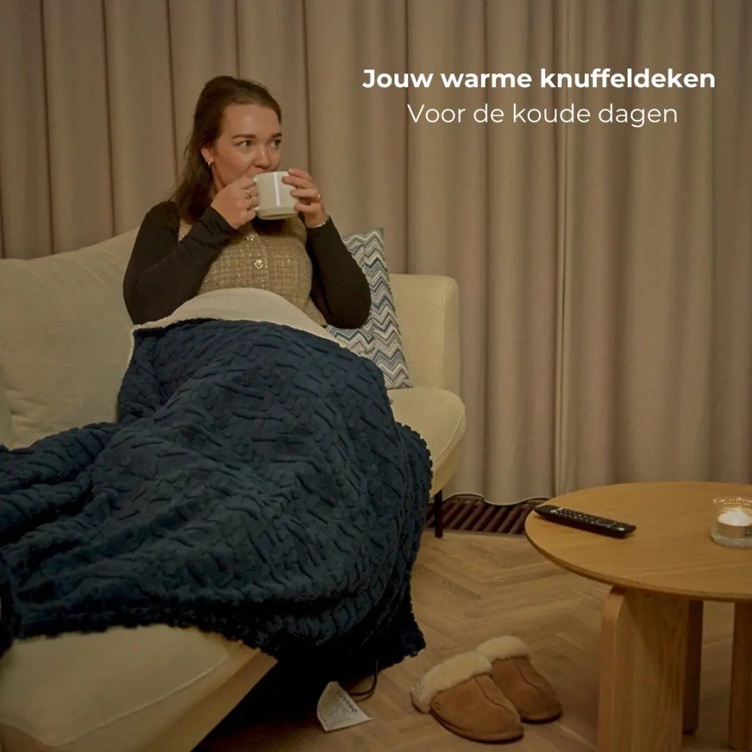 Luvevo Elektrische Deken 160W 180x130cm - Donkerblauw - 9 standen