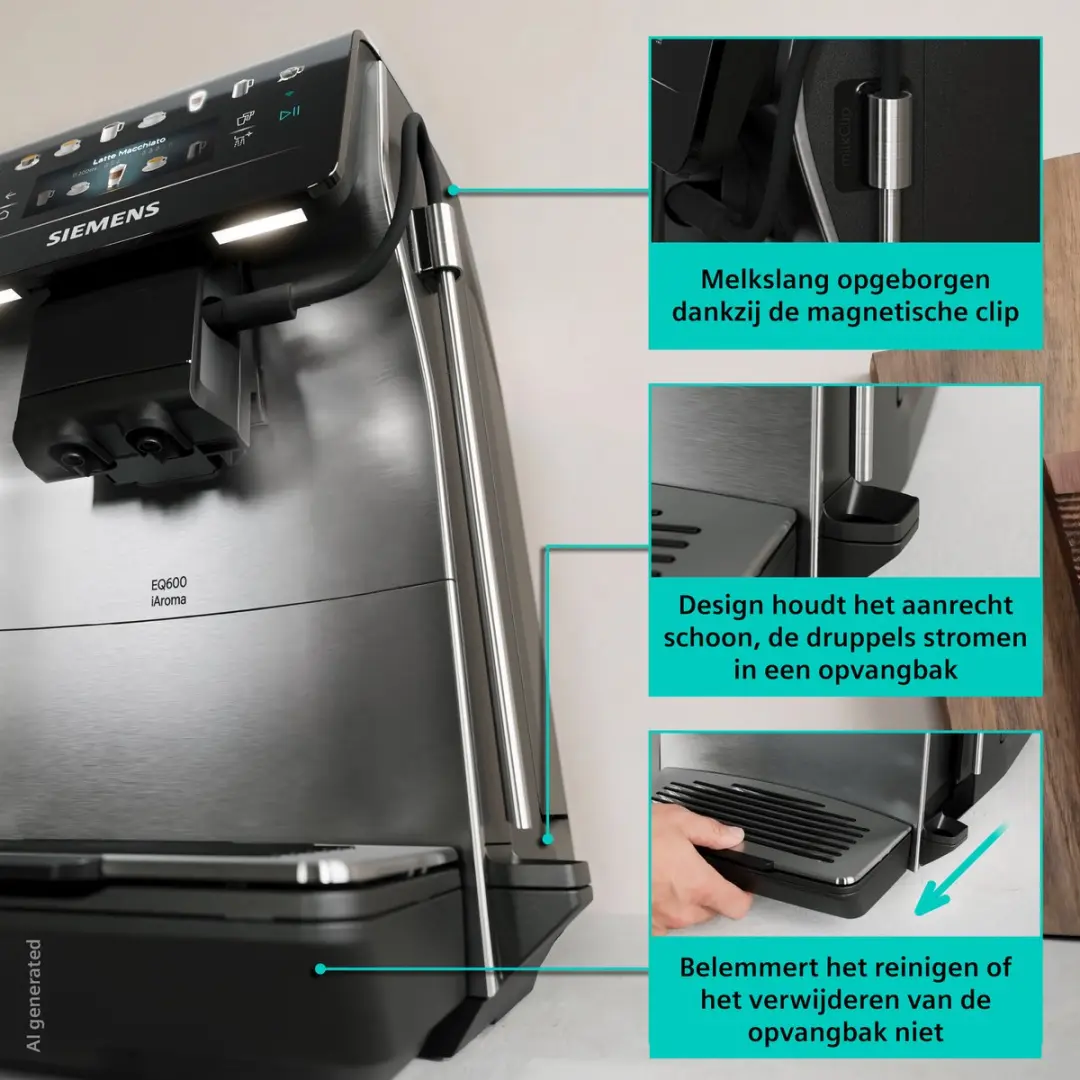 Siemens EQ600 iAroma TP605EM3 Volautomatische Koffiemachine - RVS