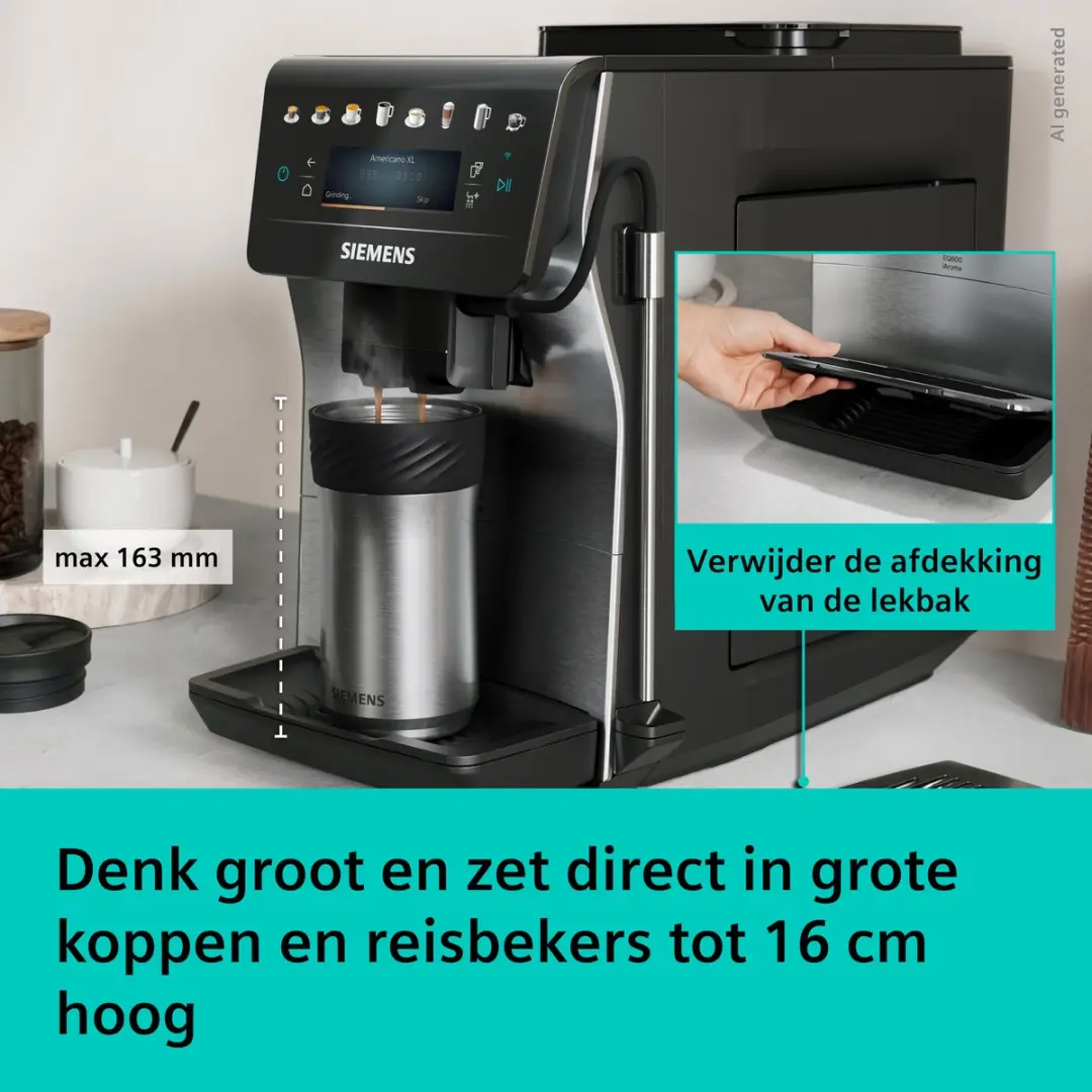 Siemens EQ600 iAroma TP605EM3 Volautomatische Koffiemachine - RVS - afbeelding 6 van 6