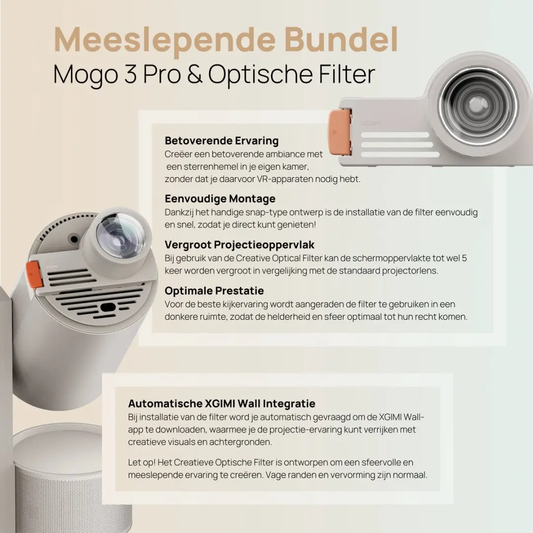 XGIMI MoGo 3 Pro Draagbare Projector - 450 ISO Lumen - Lichtgrijs