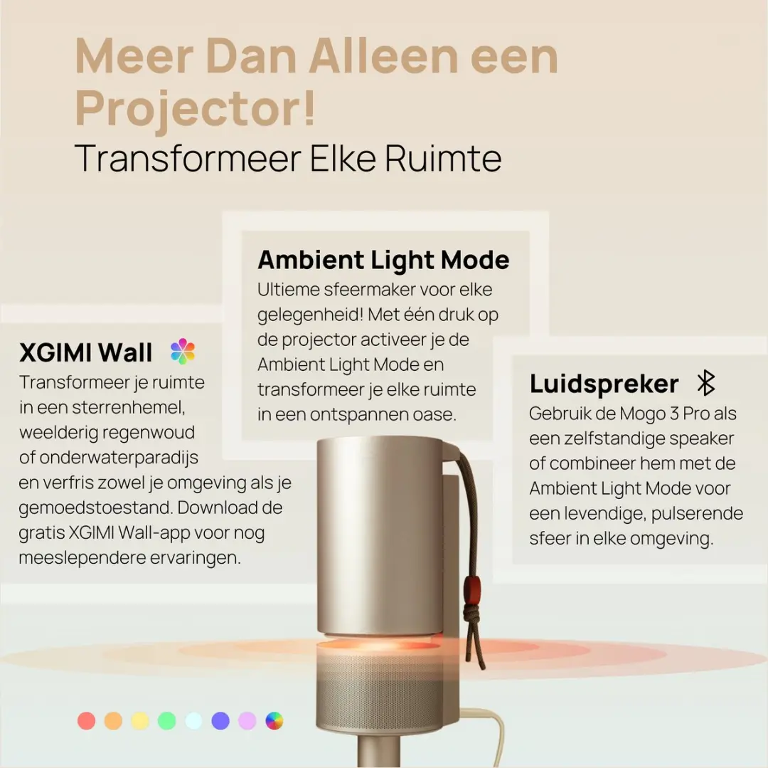 XGIMI MoGo 3 Pro Draagbare Projector - 450 ISO Lumen - Lichtgrijs