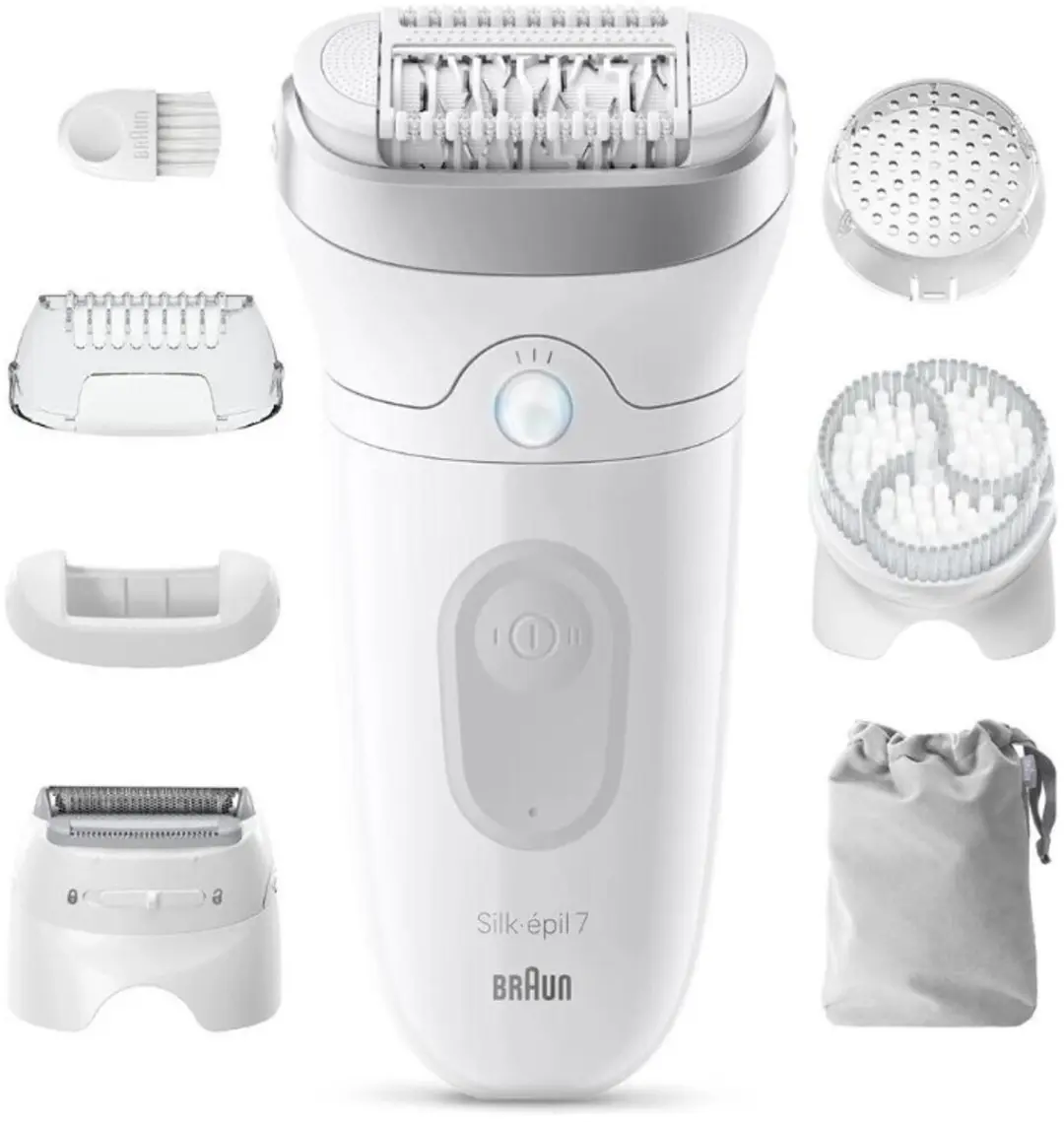 Braun Silk·épil 7 SE7-060 Epilator - Nat & Droog - 3 Opzetstukken - Wit/Grijs