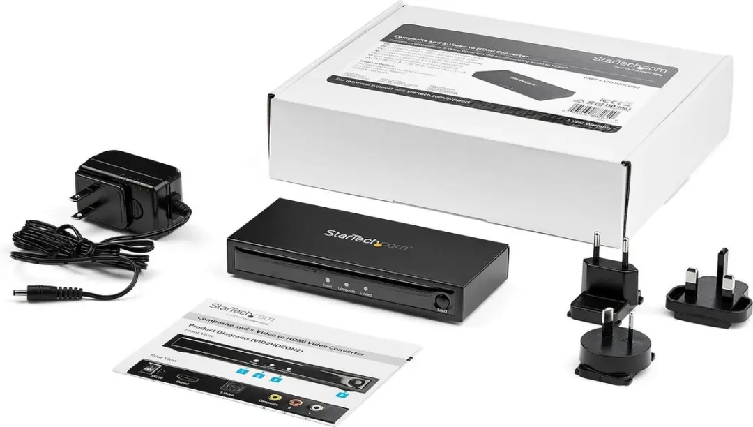 Startech VID2HDCON2 S-Video/Composiet naar HDMI Converter - Zwart