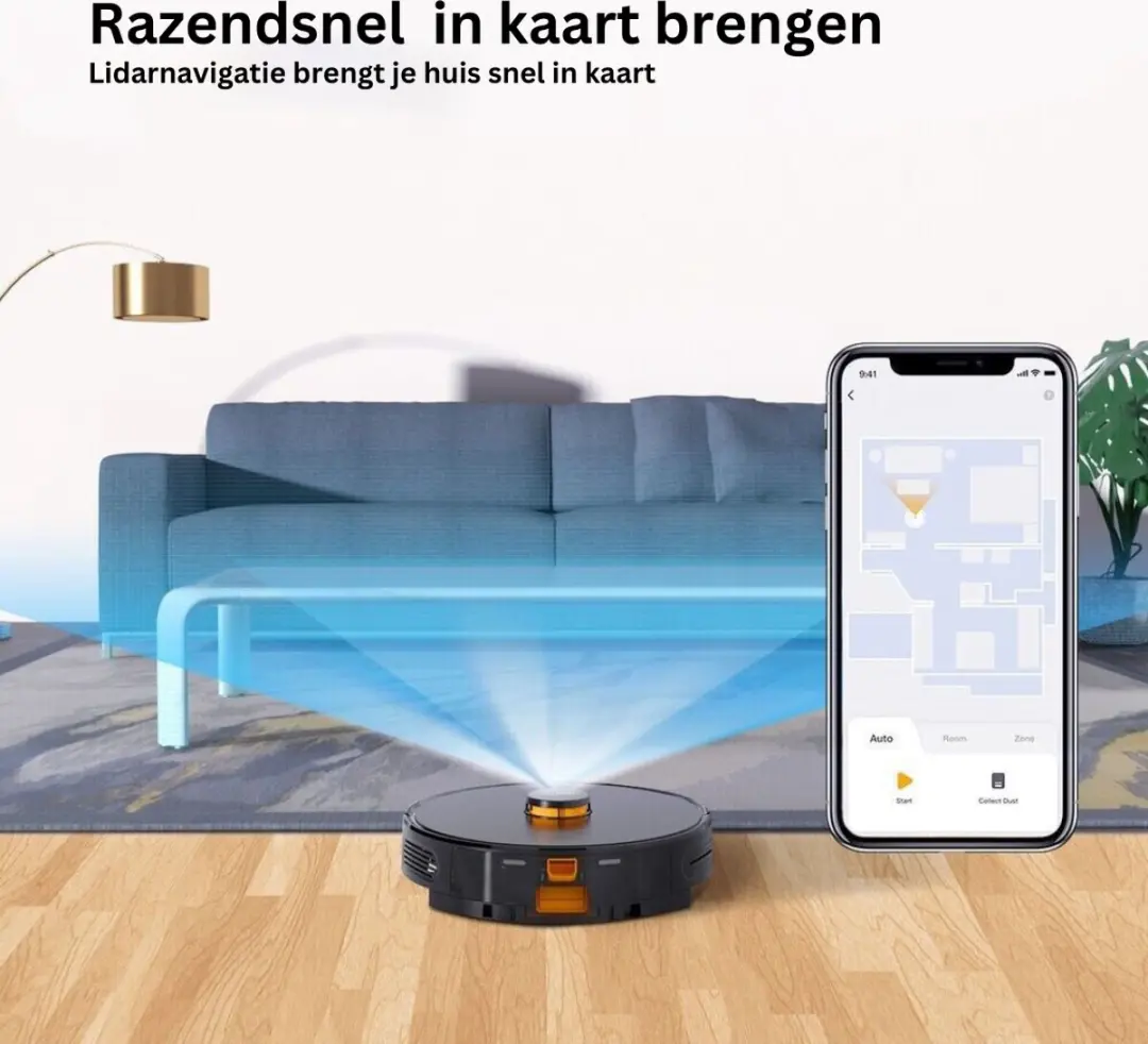 Imou Robotstofzuiger met automatische leegfunctie 2700Pa - 2.5L - Zwart