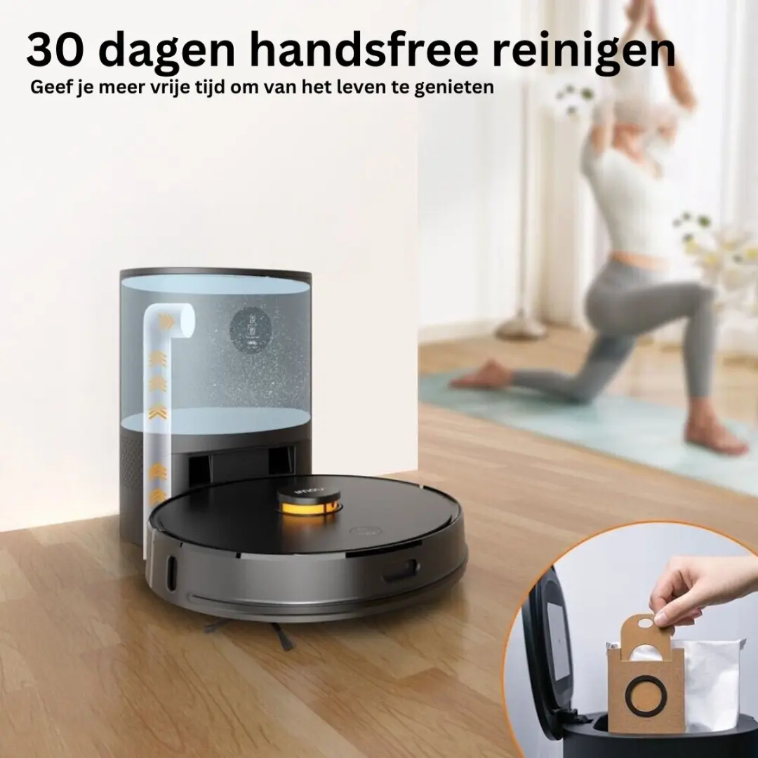 Imou Robotstofzuiger met automatische leegfunctie 2700Pa - 2.5L - Zwart