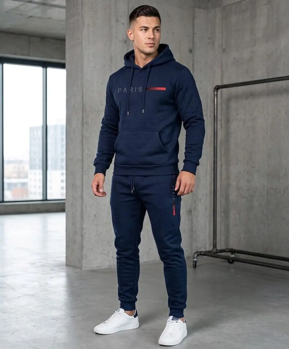 NUVEX Heren Fitness Trainingspak Donkerblauw L