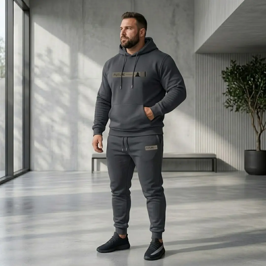 NUVEX Donkergrijs Heren Fitness Trainingspak XXL