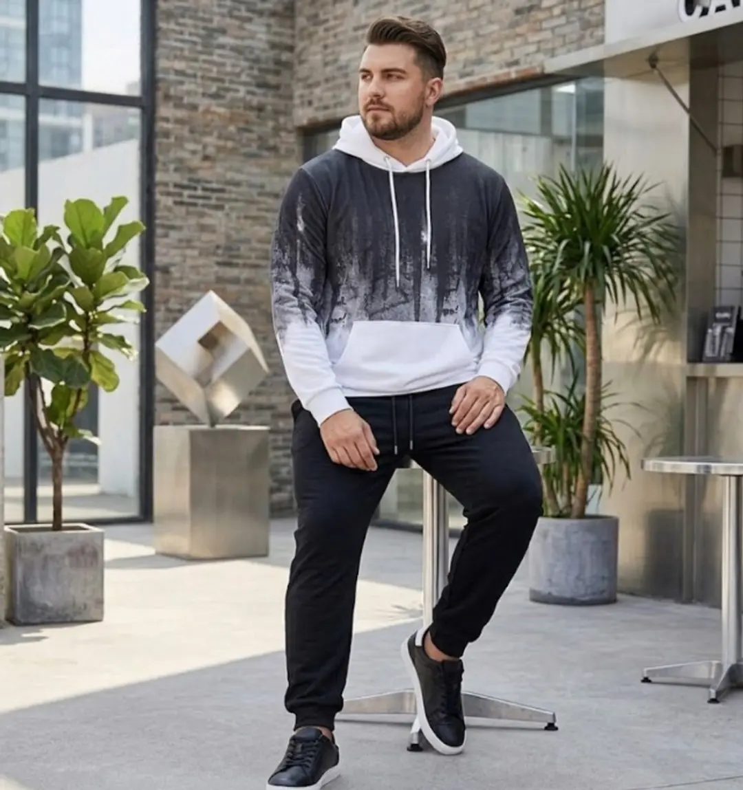 NUVEX Heren Sportpak Wit/Zwart - Hoodie & Jogging XL